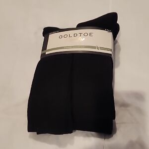 Gold Toe Classic Black Socks NEW IN PACKAGE-SHOE SIZE 6-12.5 SIX PAIRS